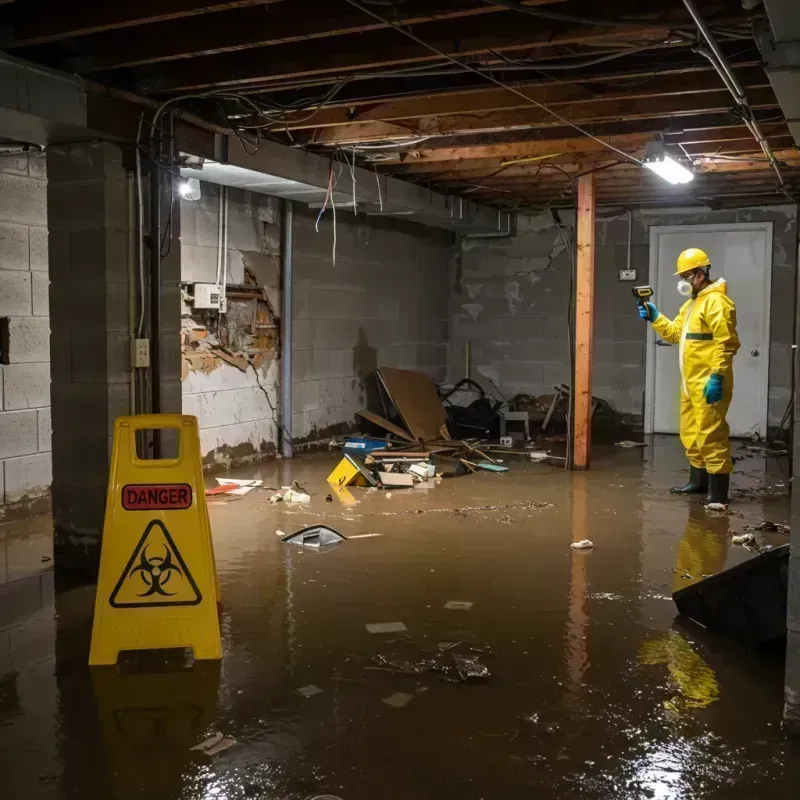 Flooded Basement Electrical Hazard in Massac County, IL Property